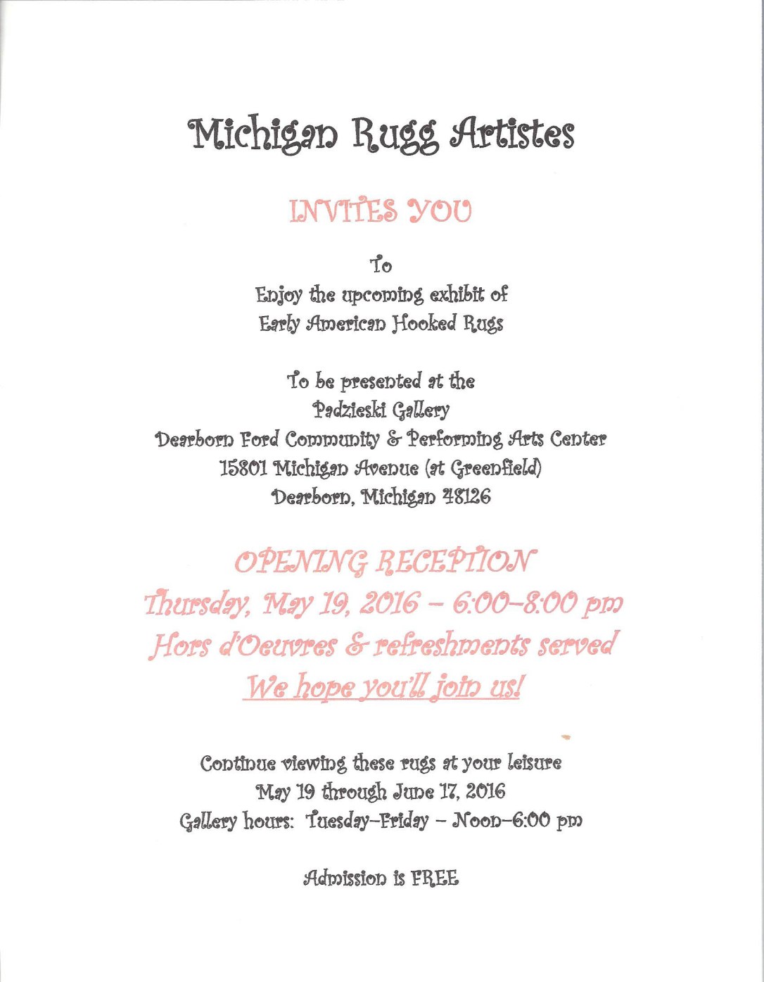 2016_Hooked Rug Exhibit